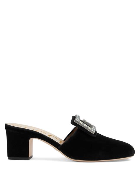 gucci platform mules|Gucci black velvet mules.